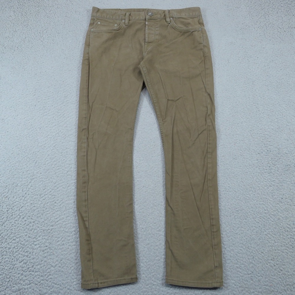 AllSaints Mens 30 Cigarette Skinny Fit Brown Stretch Button Fly Jeans 30x29